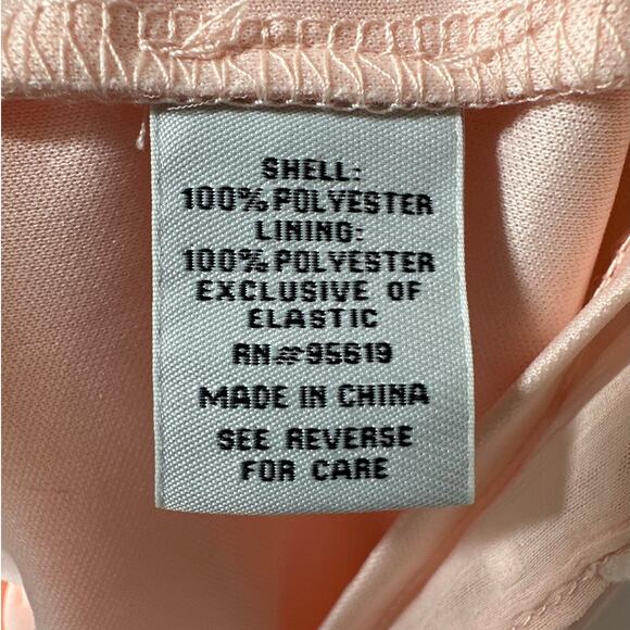 Fever Smocked Waist Long Bell-Sleeve Clip-Dot Blouse Top Pink Sz XL Cottagecore - Picture 9 of 12